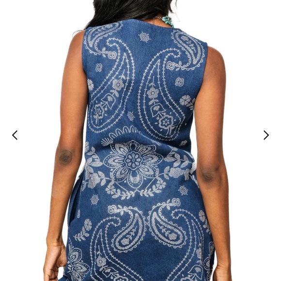 QUEEN OF SPARKLES Blue Paisley Mini Dress - Picture 2 of 2